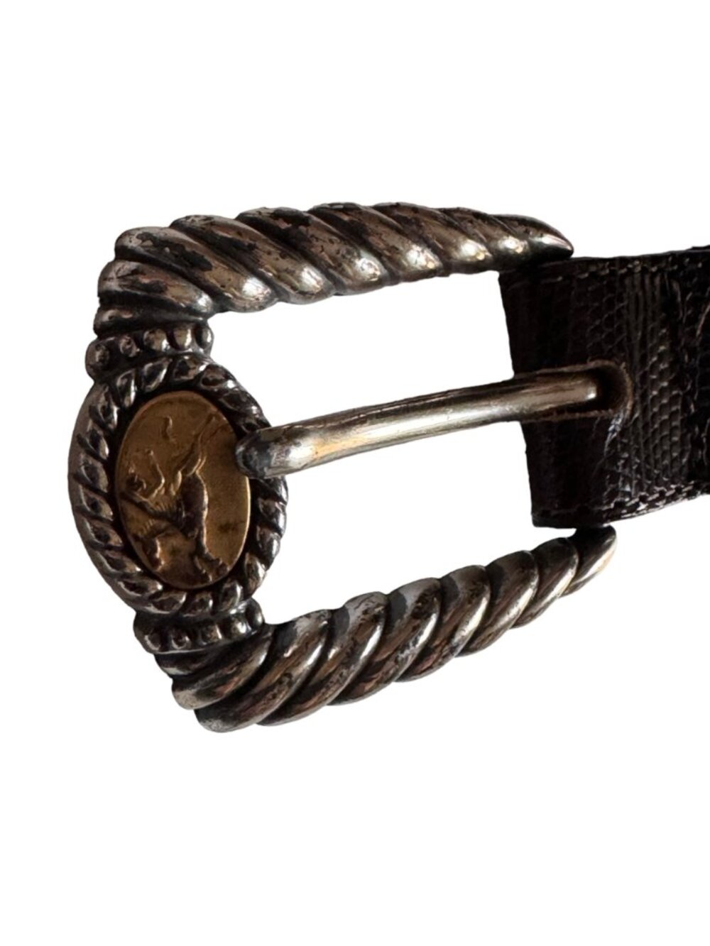 Brighton Brown Leather Belt Museum Collection M 37809 Sphinx Pegasus Vintage 90s - Picture 2 of 16